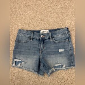 Girls Abercrombie kids mid rise midi shorts 11/12. Denim, Jean,